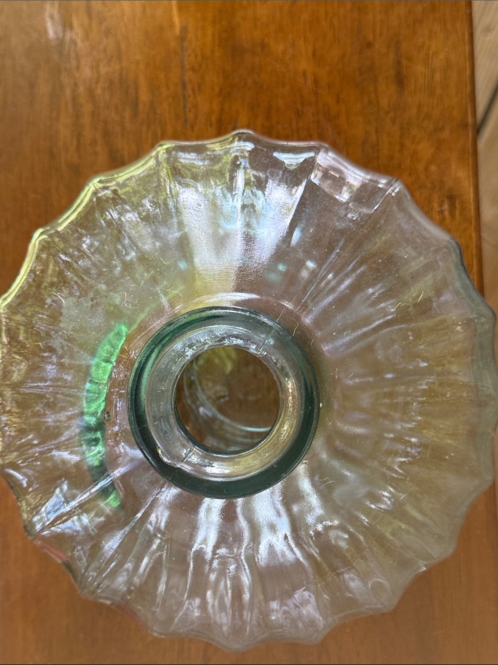 Ribbed ( Vintage) Glass Decorative Vase with Jute Accent. - Picture 2 of 5